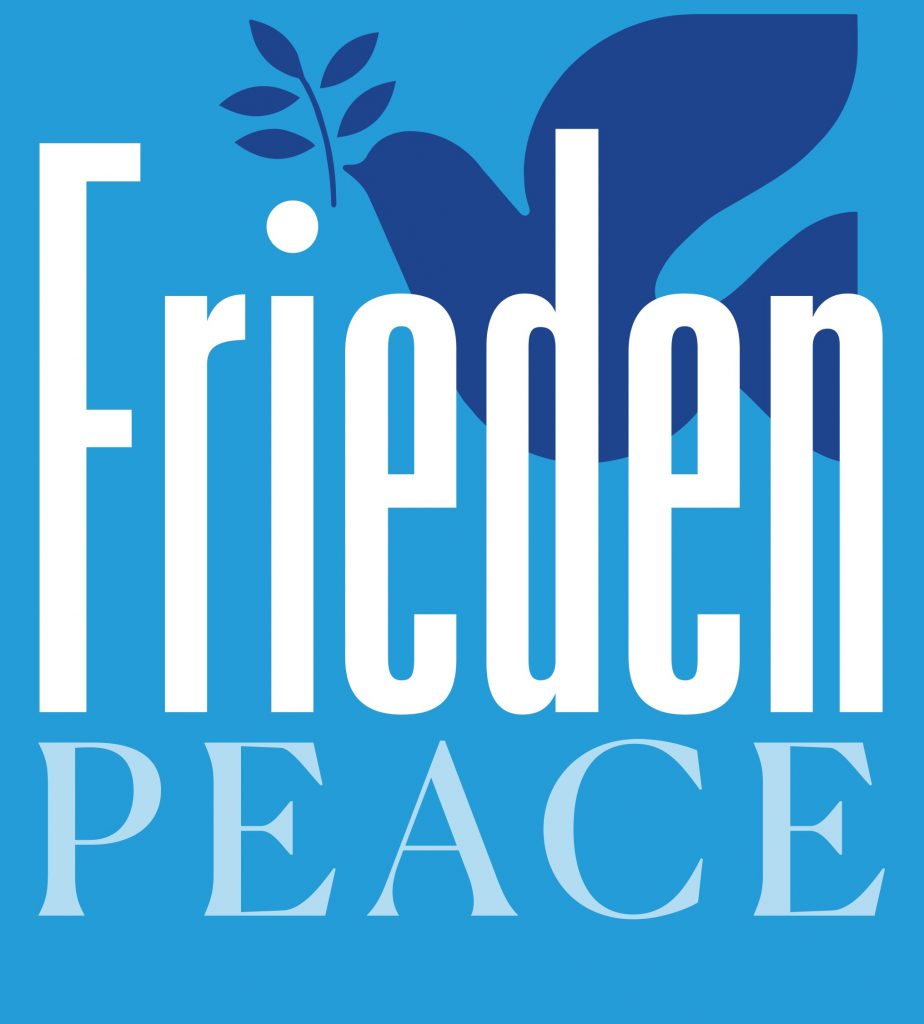 Logo der Ausstellung mit Friedenstaube